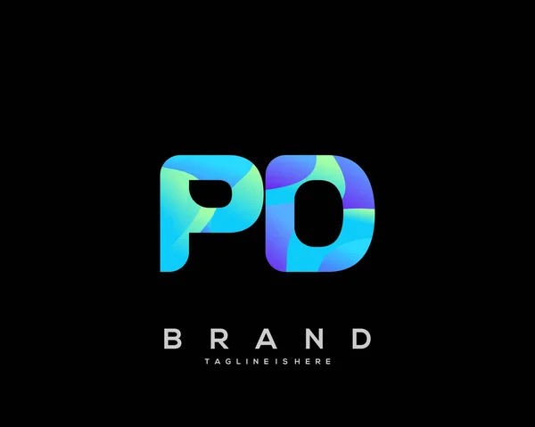 Initial Letter Logo Colorful Letter Combination Logo Design Creative Industry — 스톡 벡터