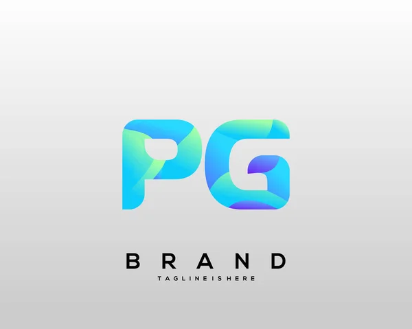 Initial Letter Logo Colorful Letter Combination Logo Design Creative Industry — 스톡 벡터