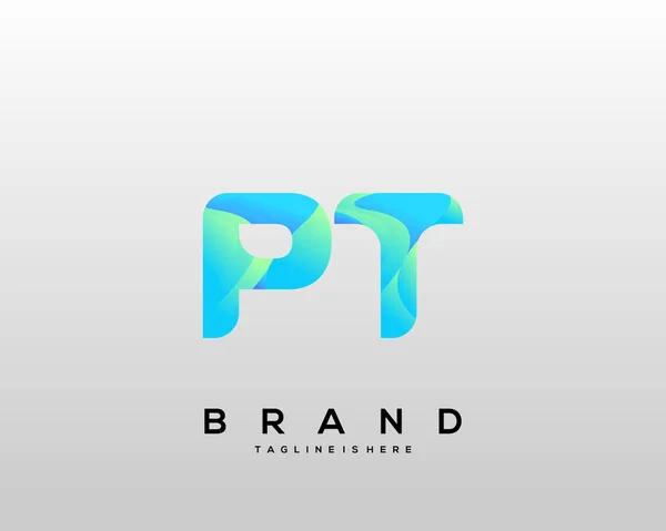 Initial Letter Logo Colorful Letter Combination Logo Design Creative Industry — Stok Vektör