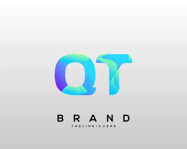 Initial Letter Logo Colorful Letter Combination Logo Design Creative Industry — Stock vektor