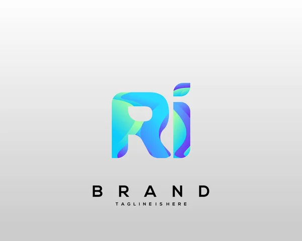 Logo Lettera Iniziale Con Colorato Lettera Combinazione Logo Design Industria — Vettoriale Stock
