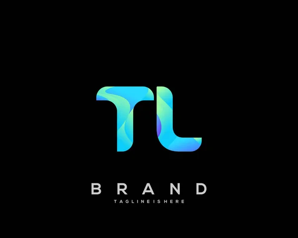 Initial Letter Logo Colorful Letter Combination Logo Design Creative Industry — Stok Vektör