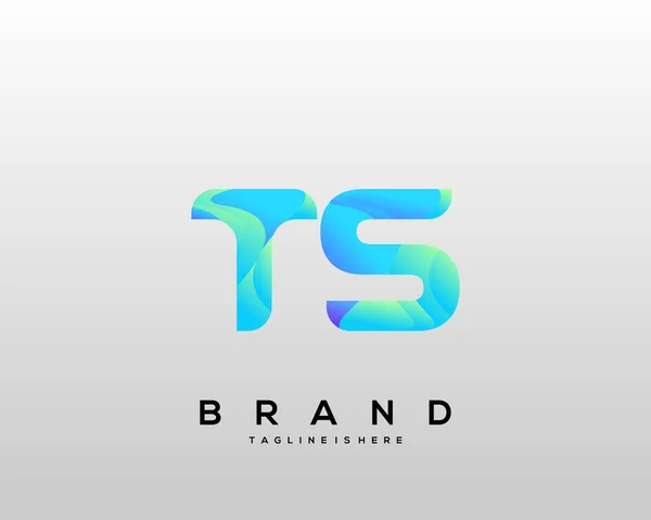 Lettera Iniziale Logo Con Colorato Lettera Combinazione Logo Design Industria — Vettoriale Stock