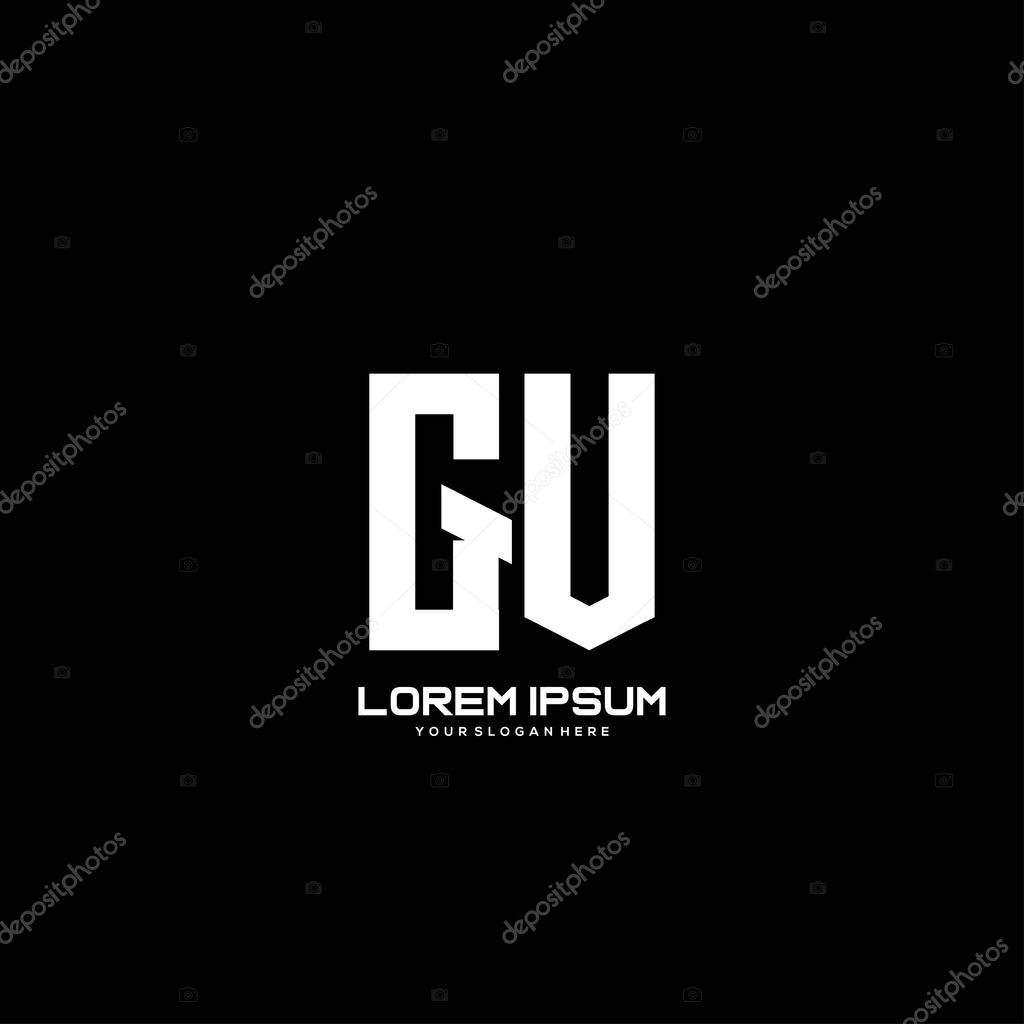 Initial letter GV minimalist art logo vector.