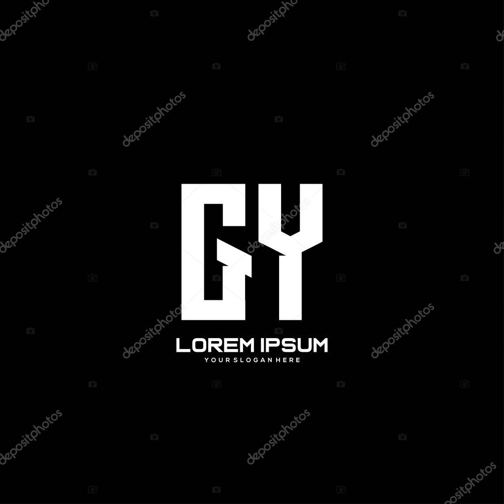 Initial letter GY minimalist art logo vector.