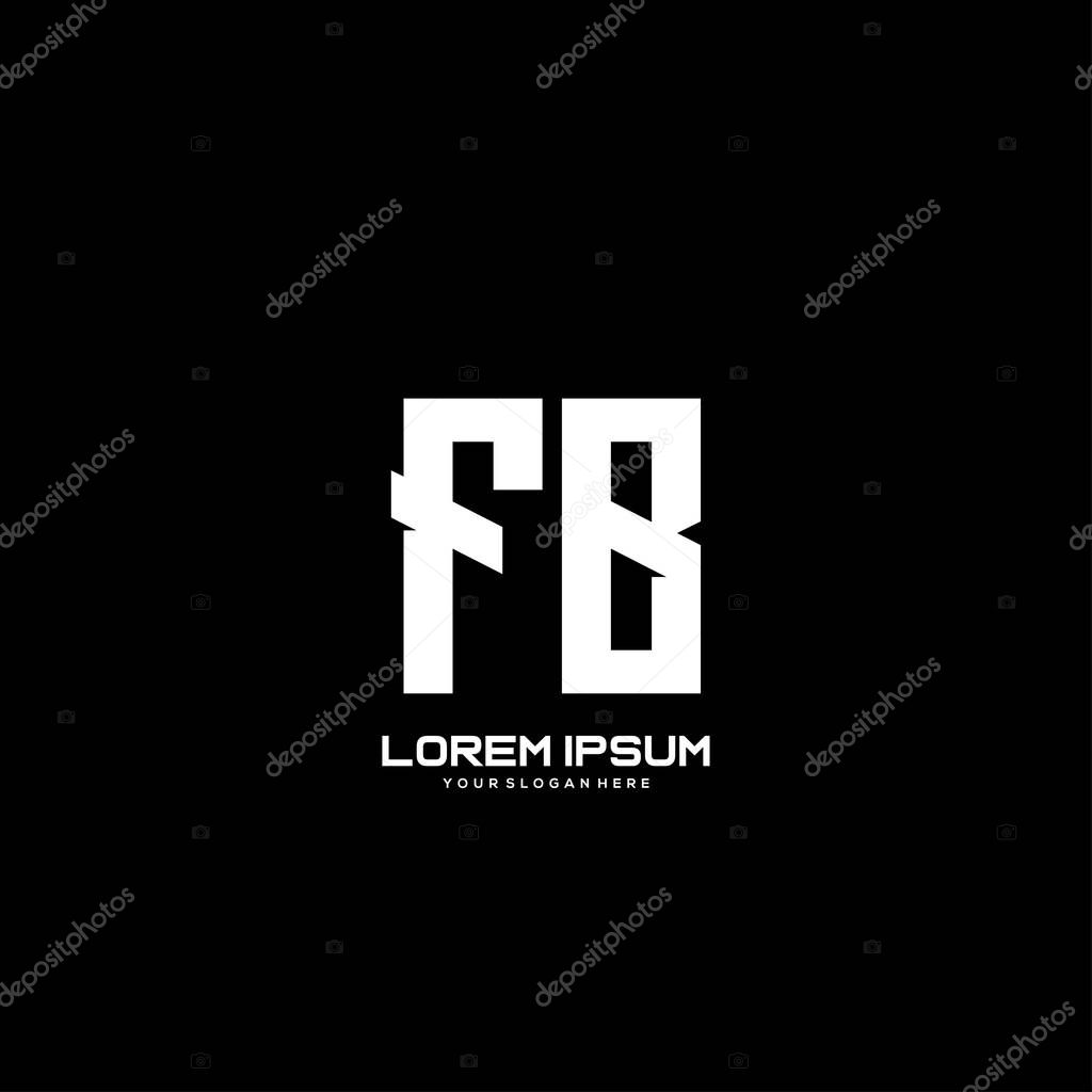Initial letter FB minimalist art logo vector.