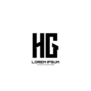 İlk harf Hg minimalist sanat logo vektörü.