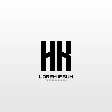 İlk harf Hk minimalist sanat logo vektörü.