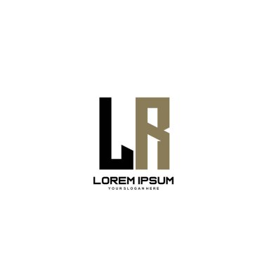İlk harf Lr minimalist sanat logo vektörü.