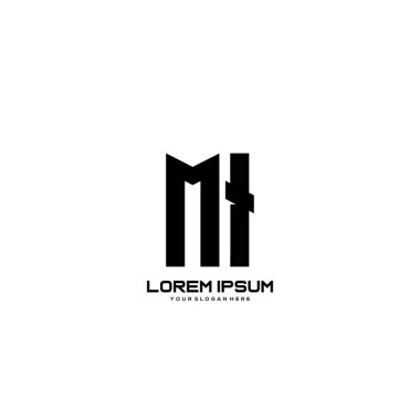 İlk harf Mi minimalist sanat logosu vektörü.