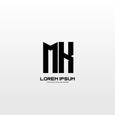 İlk harf Mk minimalist sanat logo vektörü.