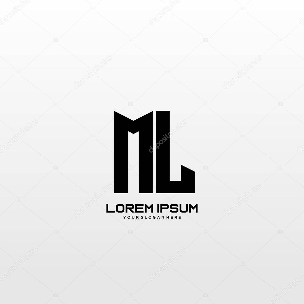 Initial letter ML minimalist art logo vector.