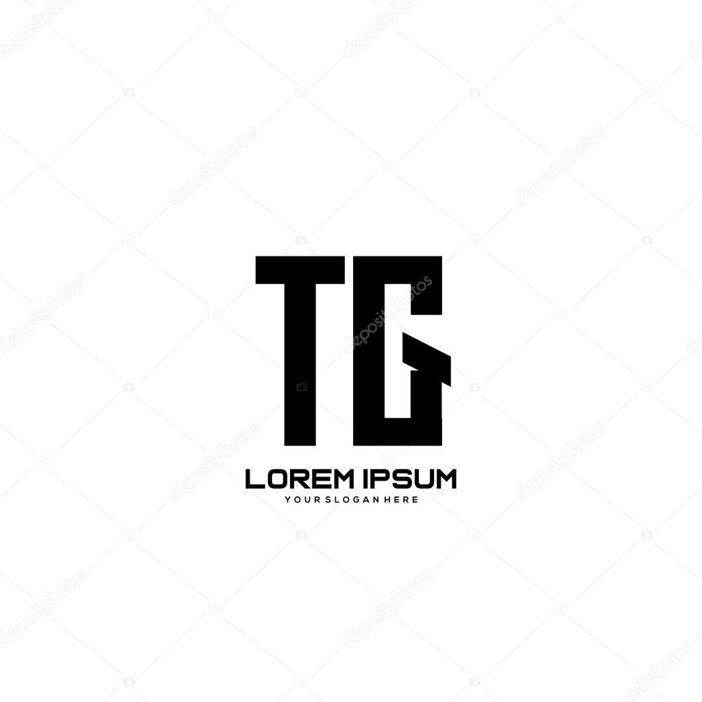 Initial letter TG minimalist art logo vector.