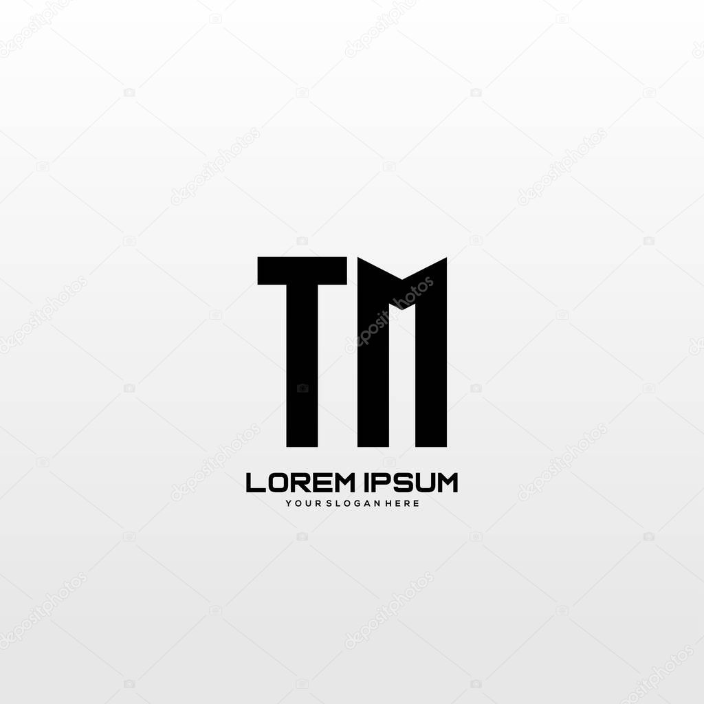 Initial letter TM minimalist art logo vector.