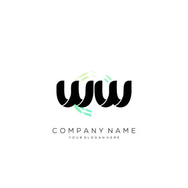 Ww Harfi Renkli Logo Tasarım Vektörü