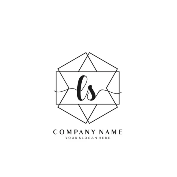 Ursprunglig Handstil Logotyp Geometrisk Mall Vektor — Stock vektor