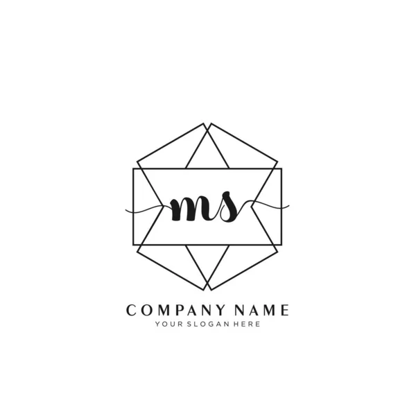 Bayan Yazısı Logosu Geometrik Şablon Vektörü — Stok Vektör