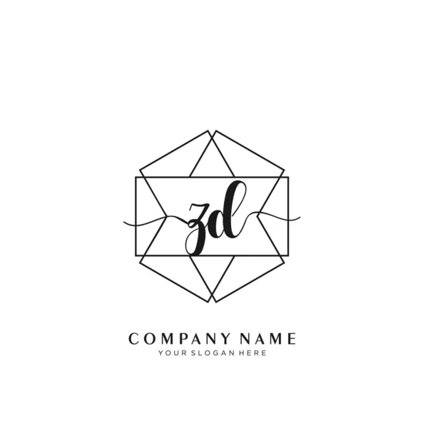 Ursprunglig Handstil Logotyp Geometrisk Mall Vektor — Stock vektor
