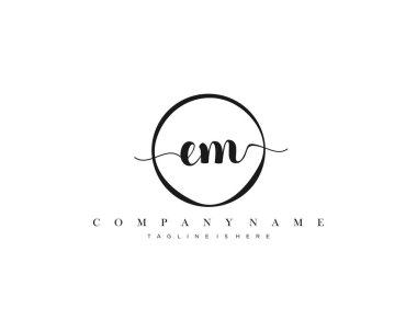 Em Başlangıç Harfi el yazısı logosu şablon vektörü.