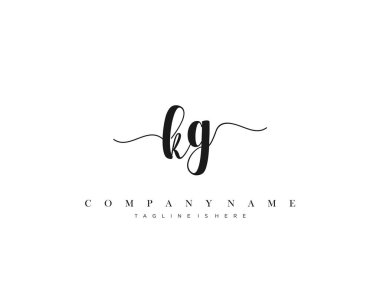 Kg Başlangıç Harfi el yazısı logosu şablon vektörü.