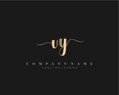 İlk Harf El Yazısı El Yazısı Şablon Vektörü.