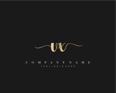 Vx İlk Harf El yazısı logosu şablon vektörü.