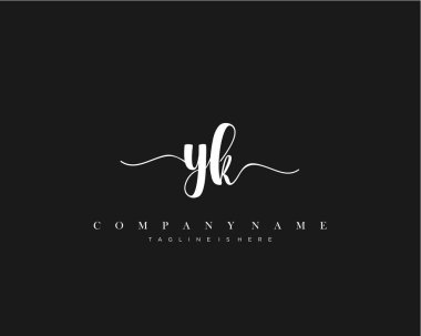 Y İlk Harf El yazısı logosu şablon vektörü.