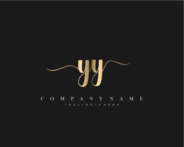 Y Başlangıç Harfi el yazısı logosu şablon vektörü.