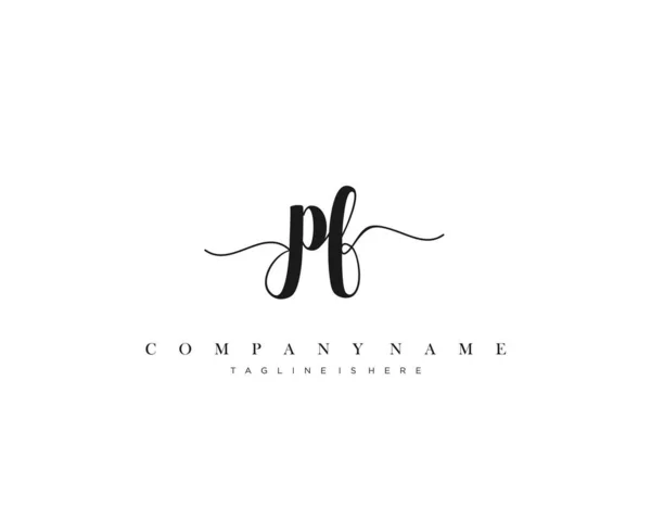 Eerste Letter Handschrift Logo Met Hand Getekend Template Vector — Stockvector