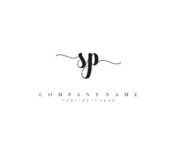 Initial Letter Handschrift Logo Met Hand Getekend Template Vector — Stockvector