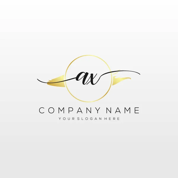 Carta Inicial Caligrafía Logo Dibujado Mano Plantilla Vector — Vector de stock