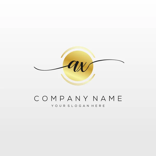 Initiële Letter Handschrift Logo Met Hand Getekend Template Vector — Stockvector