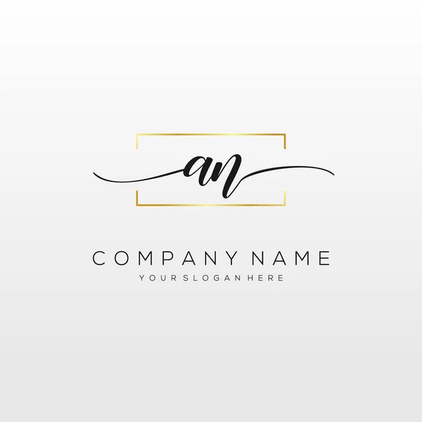 Inicial Letra Caligrafia Logotipo Mão Desenhado Modelo Vetor —  Vetores de Stock
