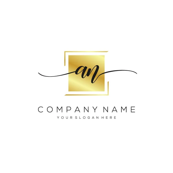 Inicial Letra Caligrafia Logotipo Mão Desenhado Modelo Vetor —  Vetores de Stock