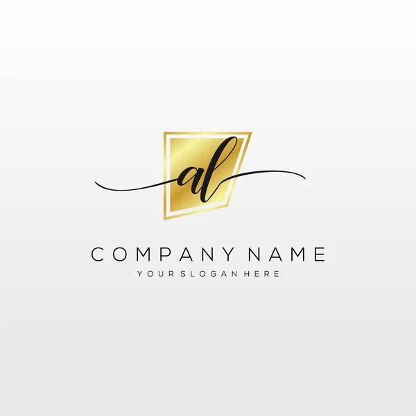 Initial Letter Handwriting Logo Hand Drawn Template Vector — 图库矢量图片