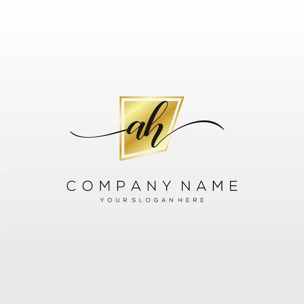 Letra Inicial Caligrafia Logotipo Mão Vetor Modelo Desenhado —  Vetores de Stock