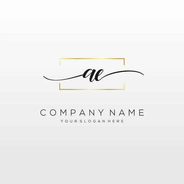 Letra Inicial Caligrafia Logotipo Mão Vetor Modelo Desenhado — Vetor de Stock