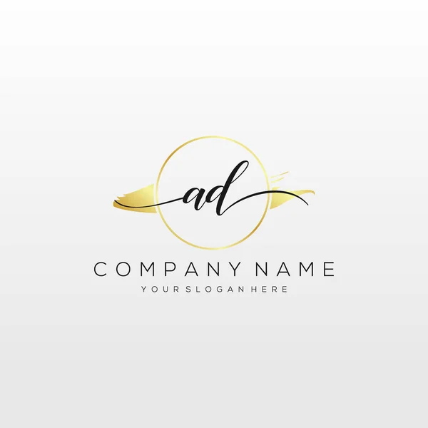 Initial Letter Handwriting Logo Hand Drawn Template Vector — Stock Vector