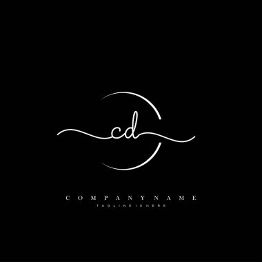 CD başlangıç el yazısı logo şablonu vektörü.