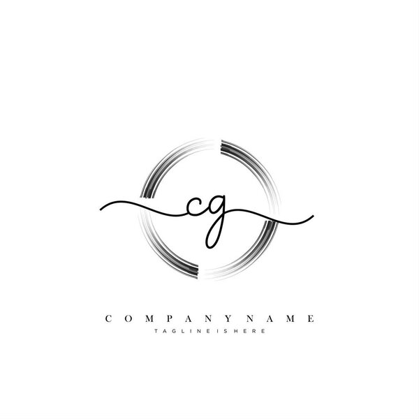 CG Initial handwriting logo template vector.