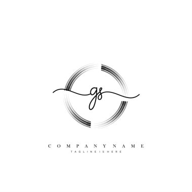GS ilk el yazısı logo şablonu vektörü.