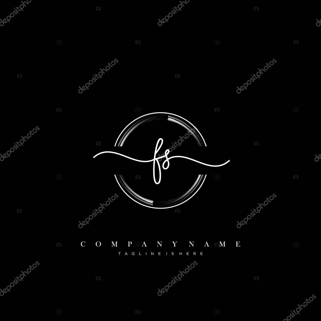 FS Initial handwriting logo template vector.