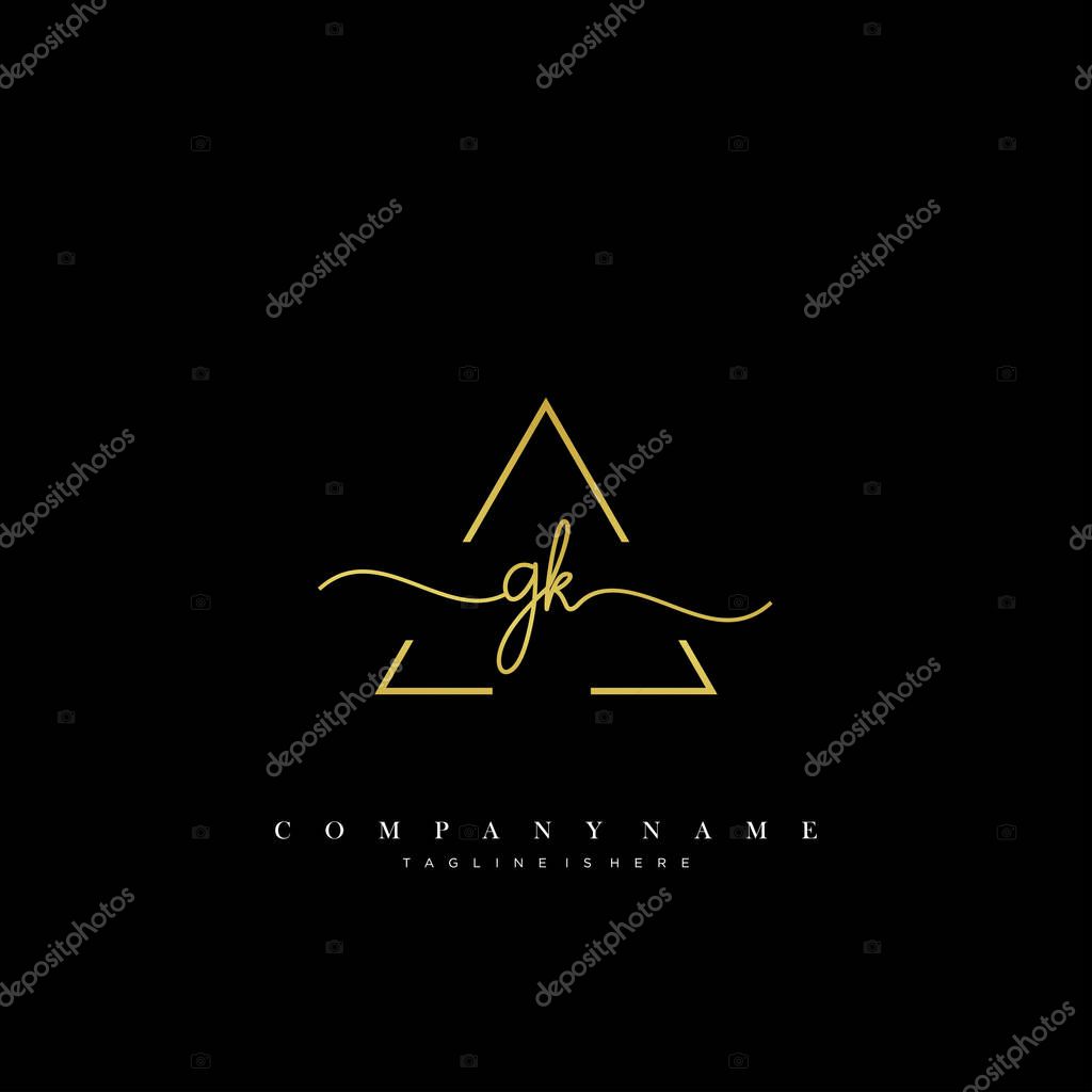 GK Initial handwriting logo template vector.