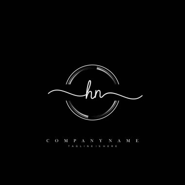 HN ilk el yazısı logo şablonu vektörü.