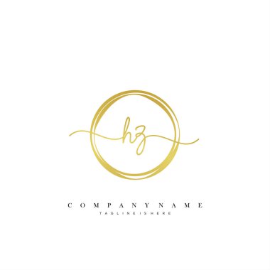 HZ ilk el yazısı logo şablonu vektörü.