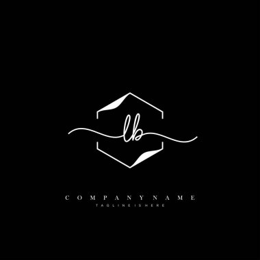 LB ilk el yazısı logo şablonu vektörü.
