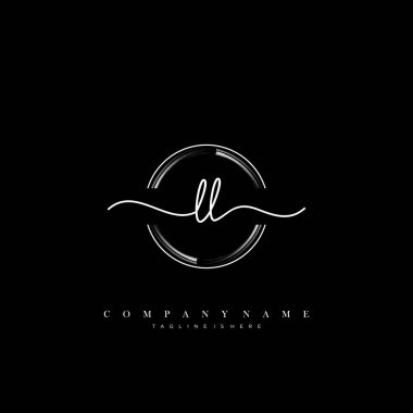LL ilk el yazısı logo şablonu vektörü.