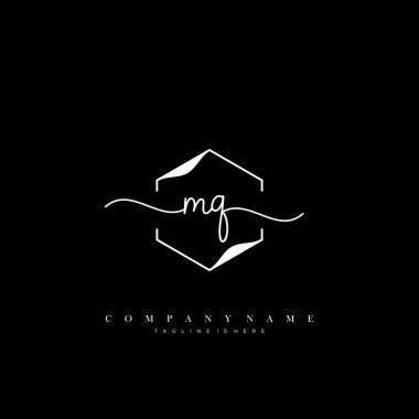 MQ ilk el yazısı logo şablonu vektörü.