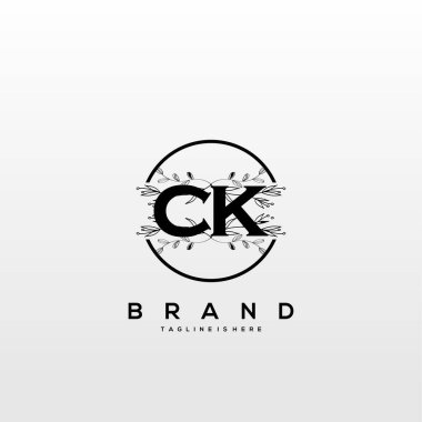Ck İlk Harf Harfi Logo Şablon Vektörü