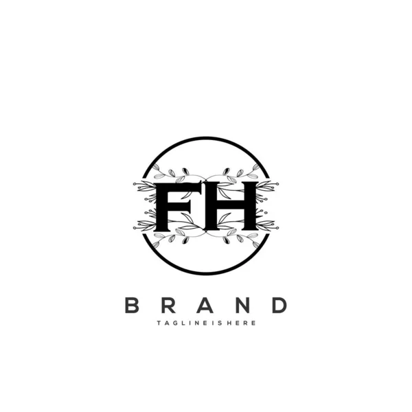 Letra Inicial Flor Logotipo Modelo Vetor — Vetor de Stock